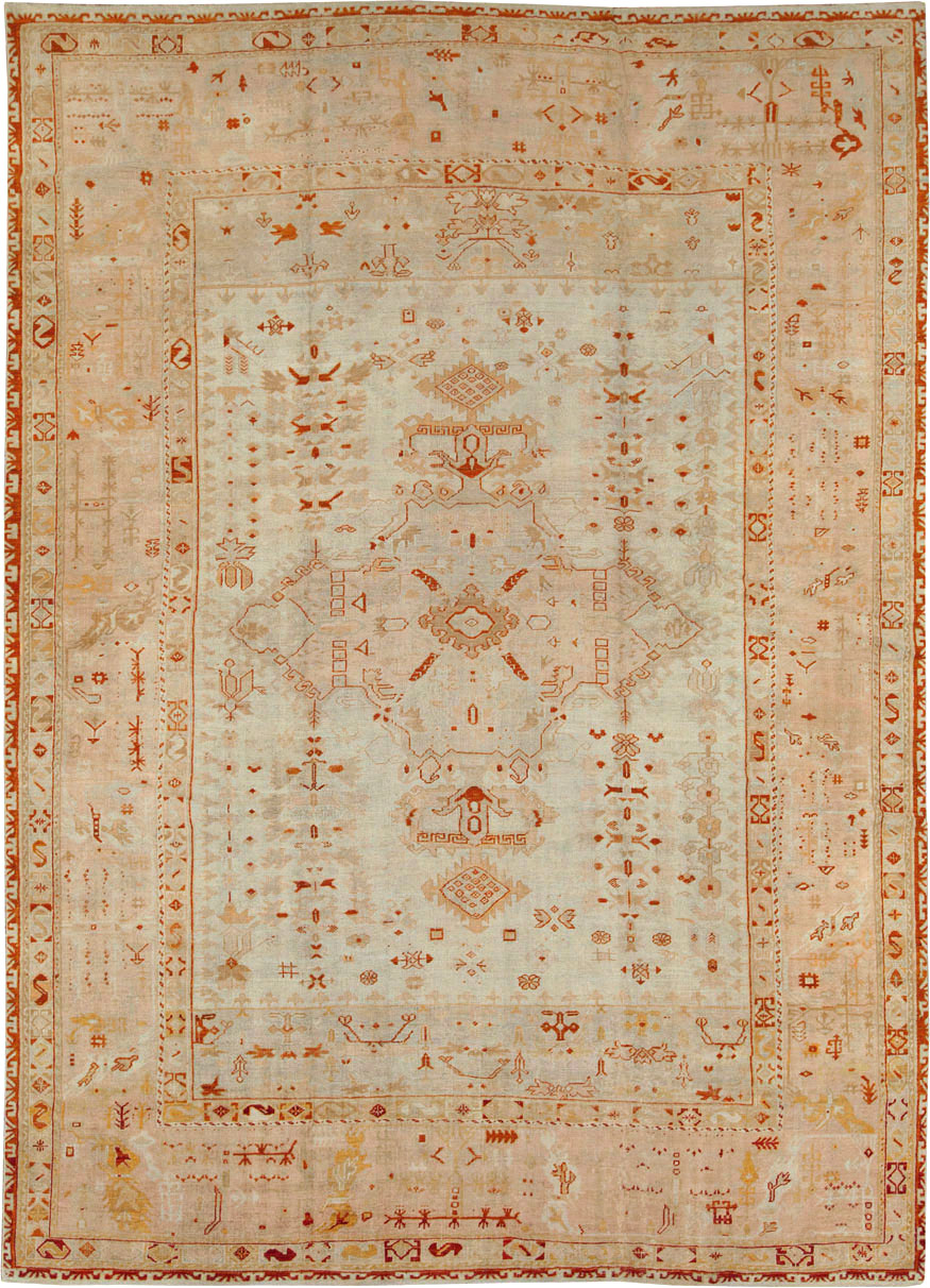Antique Turkish Oushak Carpet, No.21173 - Gss