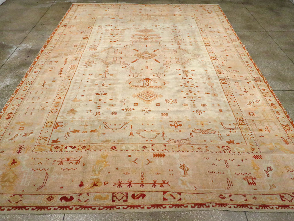 Antique Turkish Oushak Carpet, No.21173 - Gss