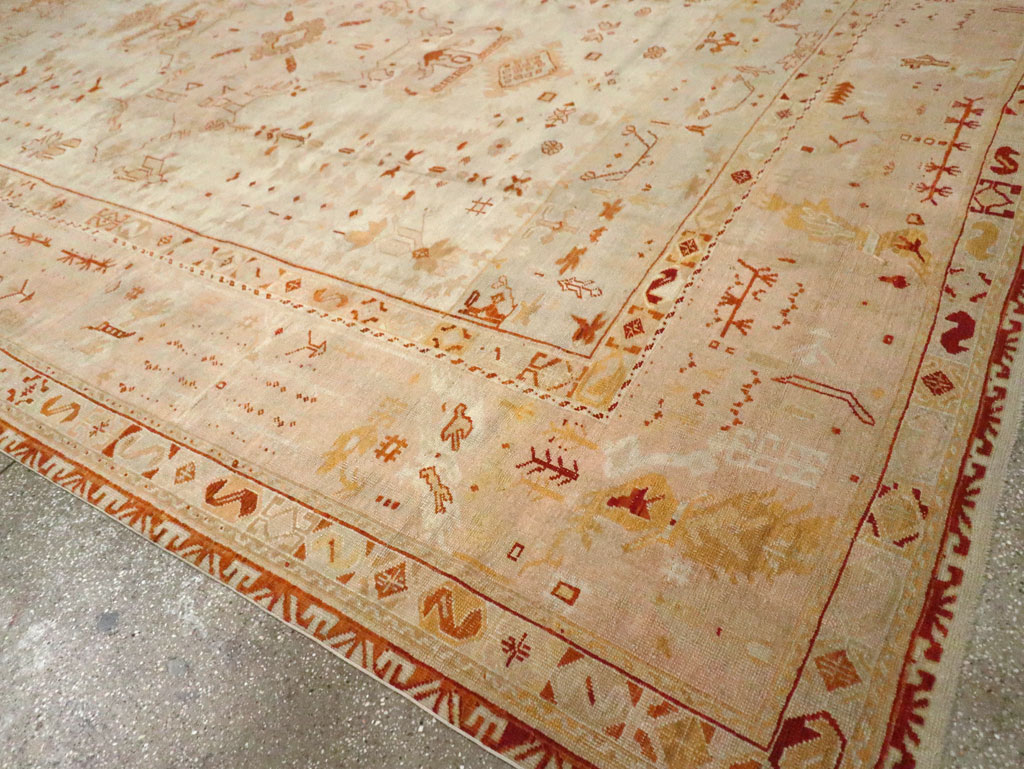 Antique Turkish Oushak Carpet, No.21173 - Gss