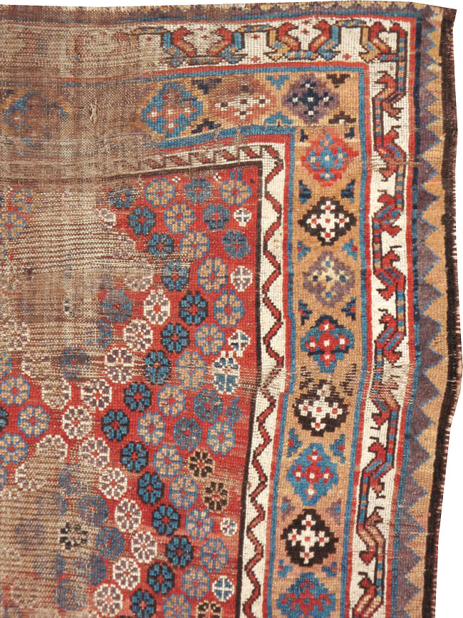 Antique Kurdish Distressed Rug, No.21178 - Gss