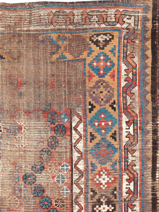 Antique Kurdish Distressed Rug, No.21178 - Gss