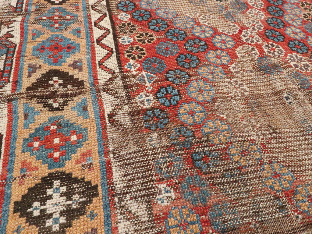 Antique Kurdish Distressed Rug, No.21178 - Gss