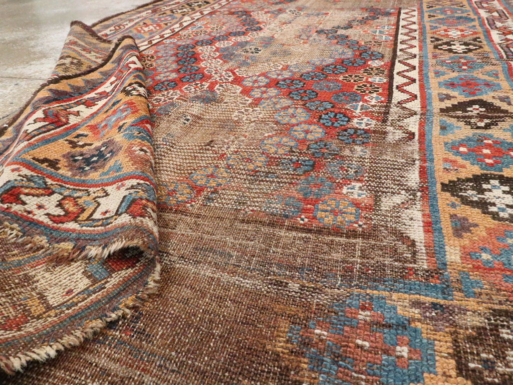 Antique Kurdish Distressed Rug, No.21178 - Gss