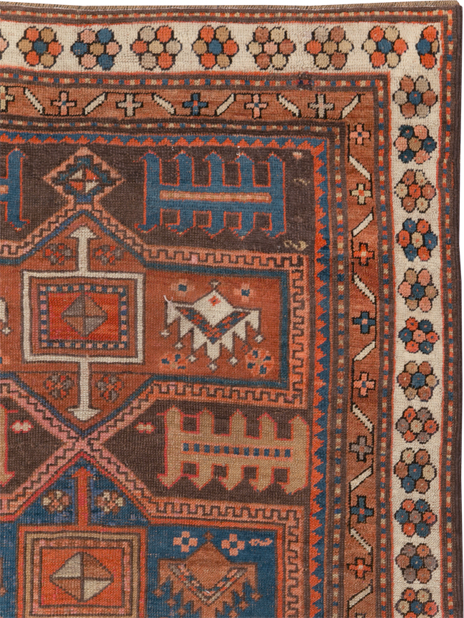 Antique Caucasian Kazak Rug, No.21183 - Gss