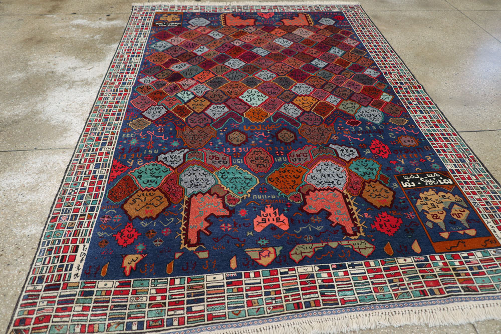 Vintage Afghan Map Rug, No.21187 - Gss