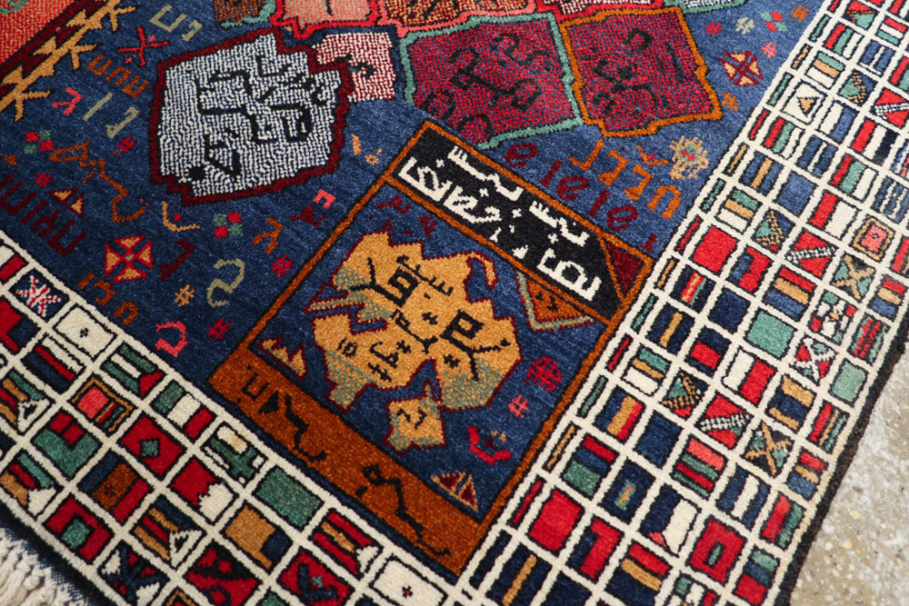 Vintage Afghan Map Rug, No.21187 - Gss
