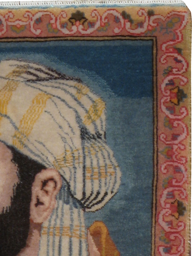 Vintage Persian Tabriz Pictorial Rug, No.21207 - Gss