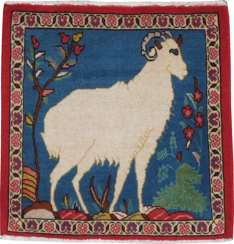 Vintage Persian Tabriz Pictorial Rug, No.21208 - Gss