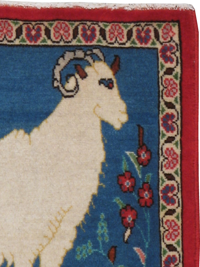 Vintage Persian Tabriz Pictorial Rug, No.21208 - Gss