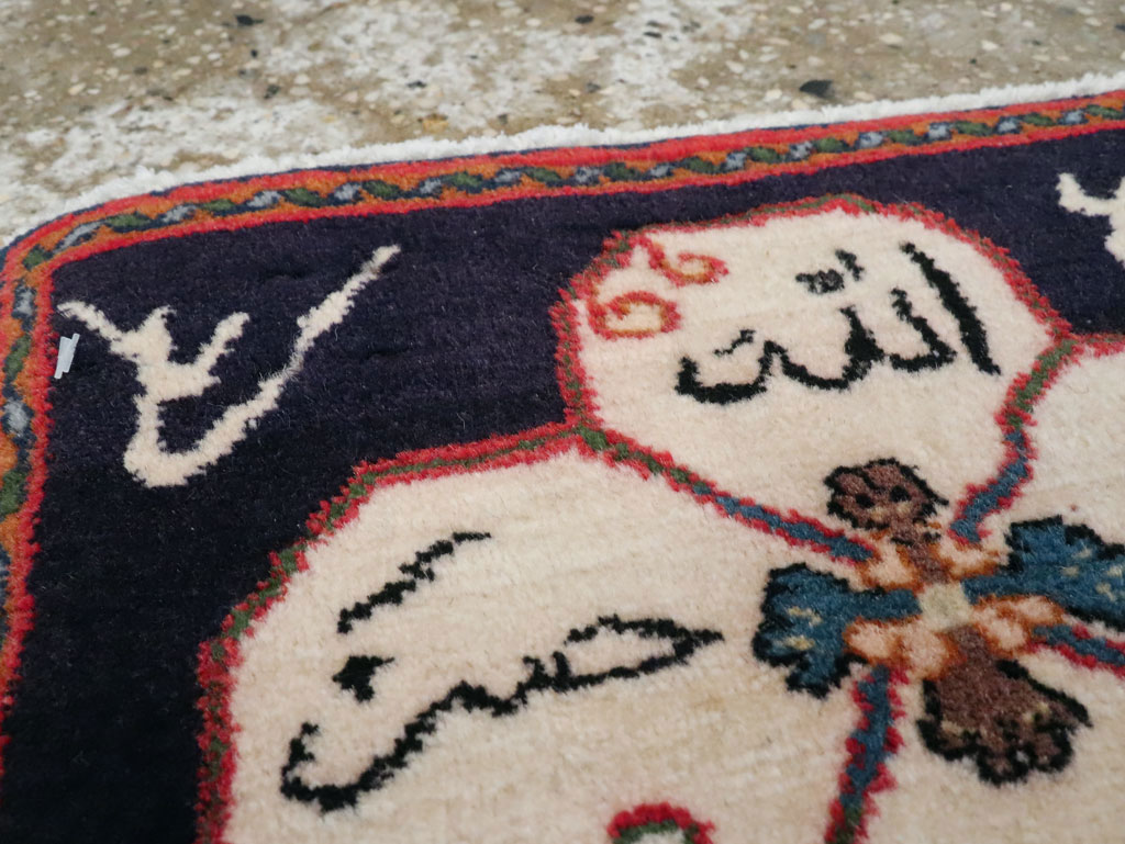 Vintage Persian Hamadan Pictorial Rug, No.21210 - Gss