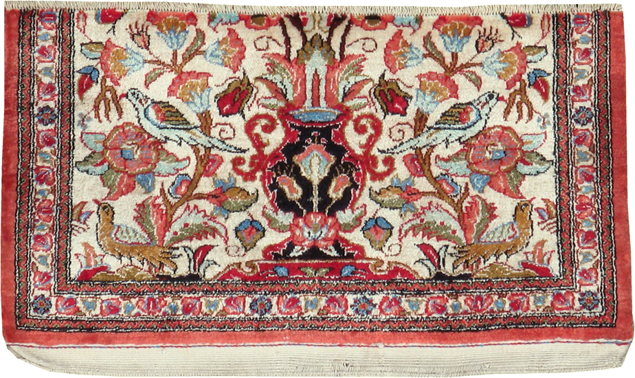 Vintage Persian Quom Silk Rug, No.21213 - Gss