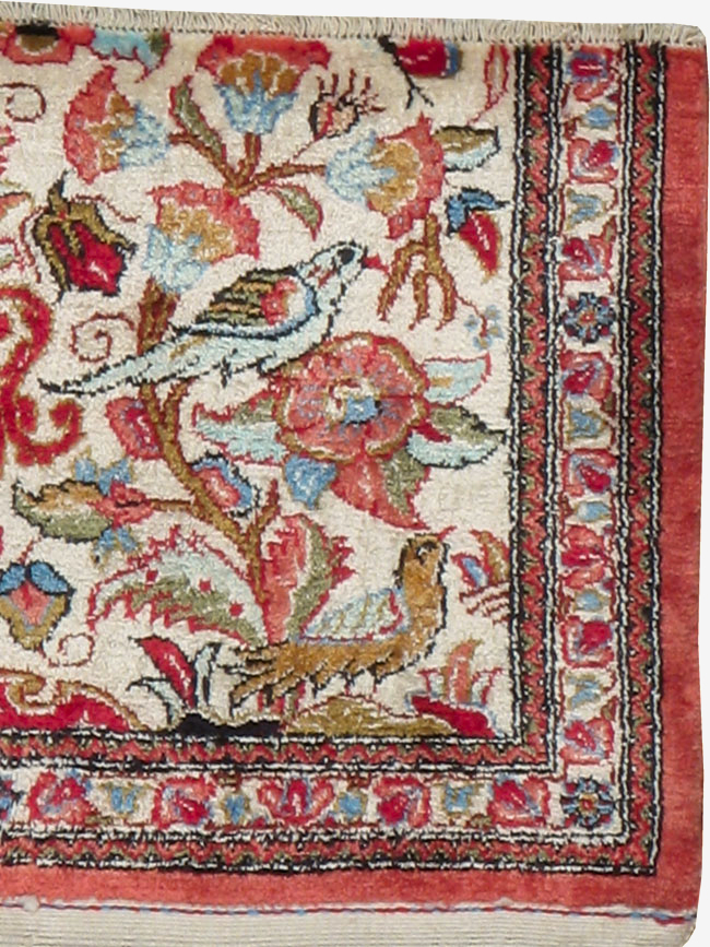 Vintage Persian Quom Silk Rug, No.21213 - Gss