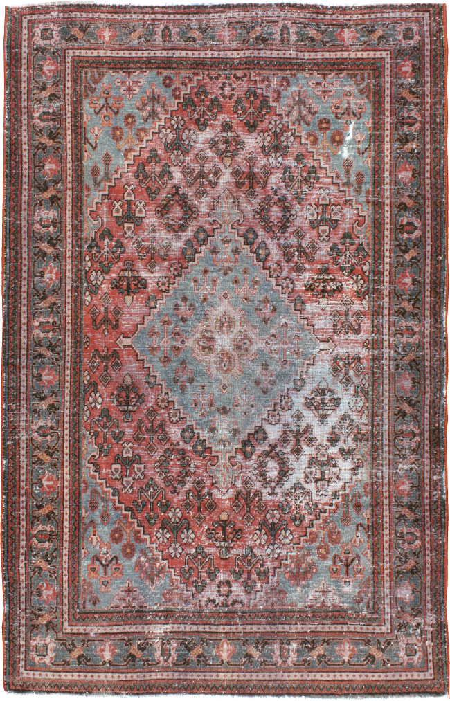 Vintage Persian Joshegan Distressed Rug, No.21217 - Gss