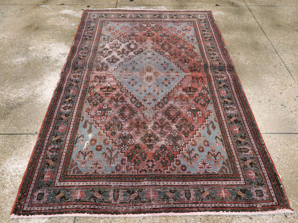 Vintage Persian Joshegan Distressed Rug, No.21217 - Gss