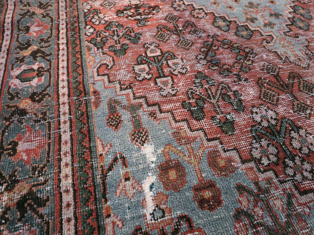 Vintage Persian Joshegan Distressed Rug, No.21217 - Gss