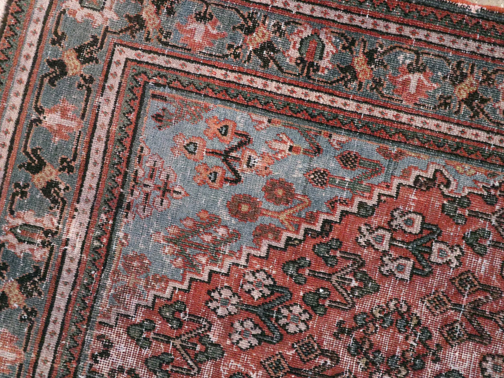 Vintage Persian Joshegan Distressed Rug, No.21217 - Gss