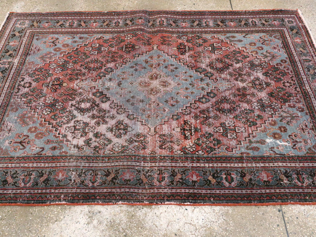 Vintage Persian Joshegan Distressed Rug, No.21217 - Gss