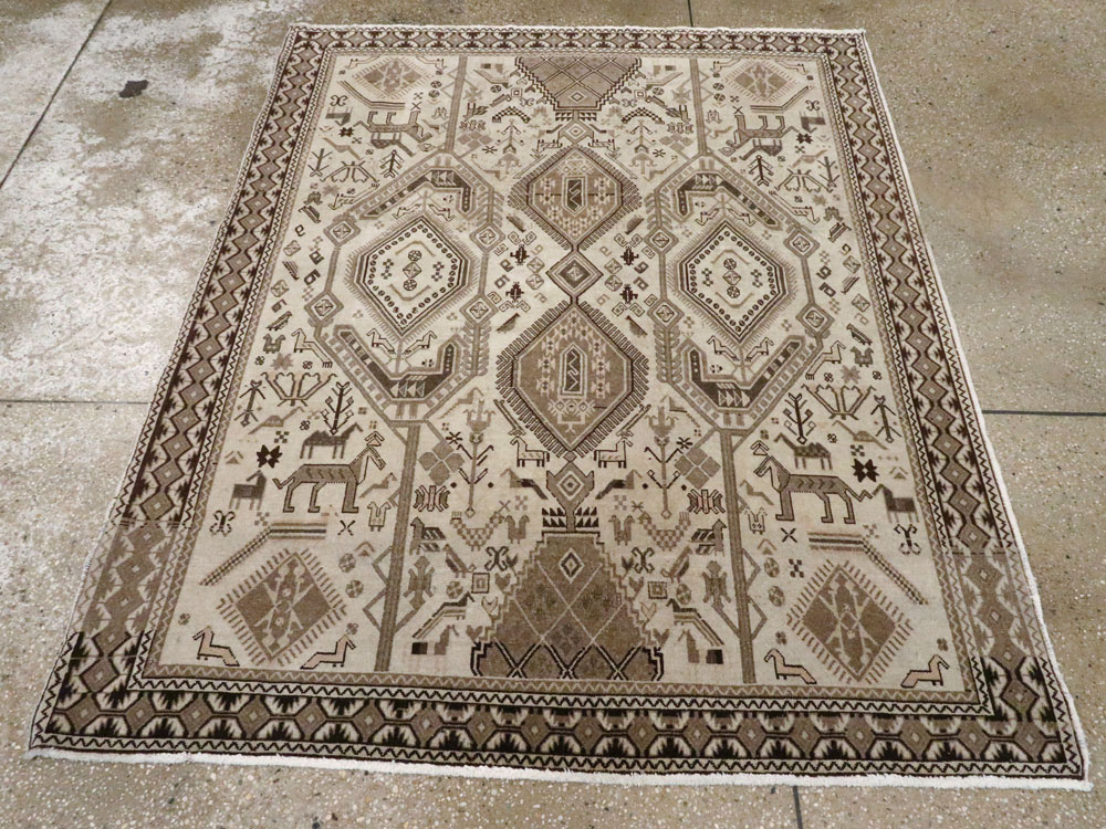 Vintage Persian Afshar Rug, No.21290 - Gss