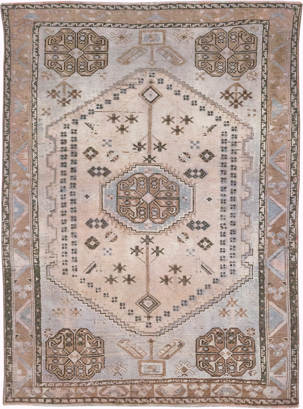 Vintage Persian Shiraz Throw Rug, No.21304 - Gss