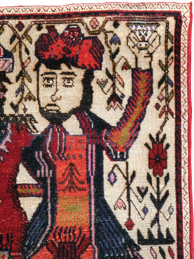 Vintage Persian Tabriz Pictorial Rug, No.21395 - Gss