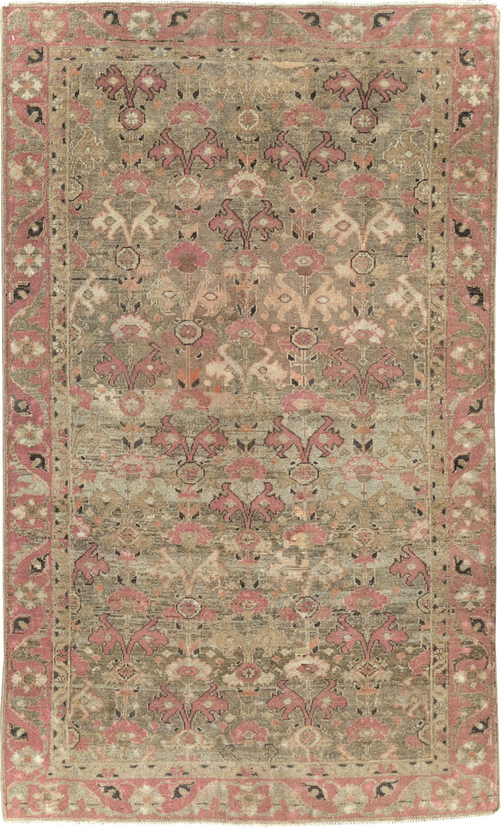 Antique Persian Malayer Throw Rug, No.21448 - Gss