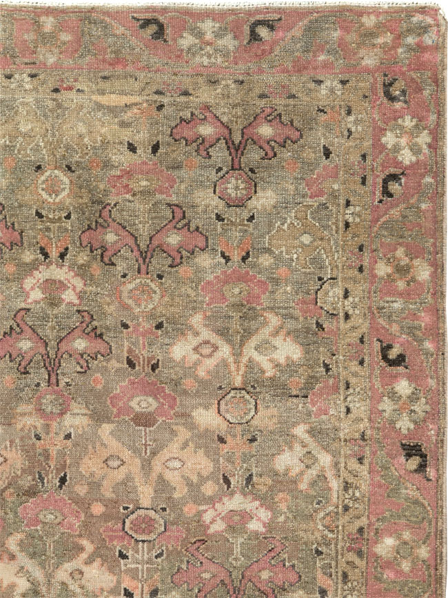 Antique Persian Malayer Throw Rug, No.21448 - Gss