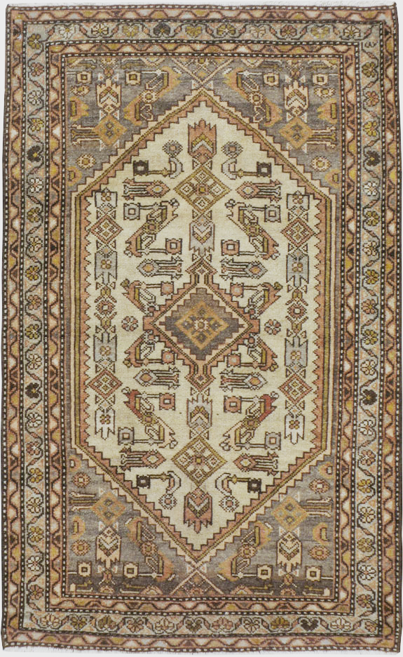 Antique Persian Malayer Throw Rug, No.21453 - Gss