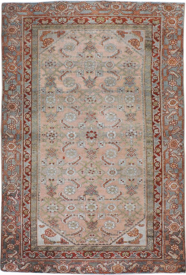 Antique Persian Malayer Throw Rug, No.21463 - Gss
