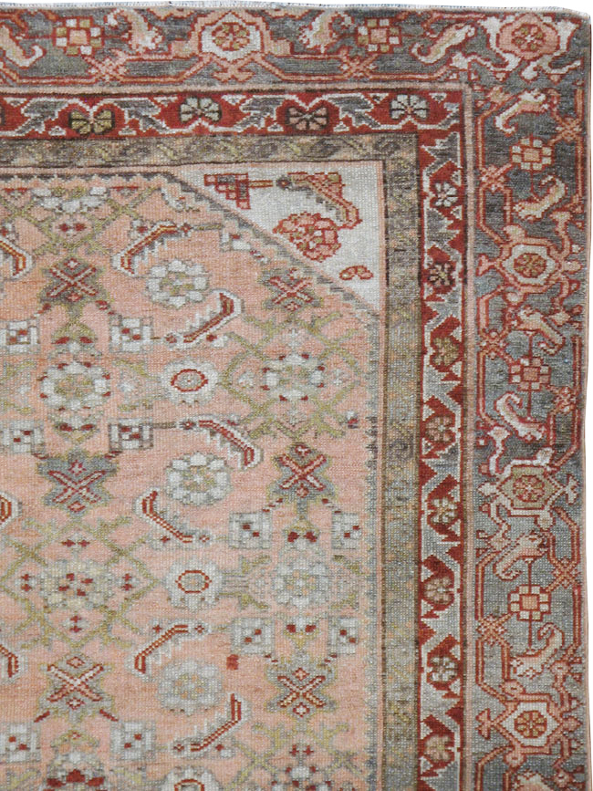 Antique Persian Malayer Throw Rug, No.21463 - Gss