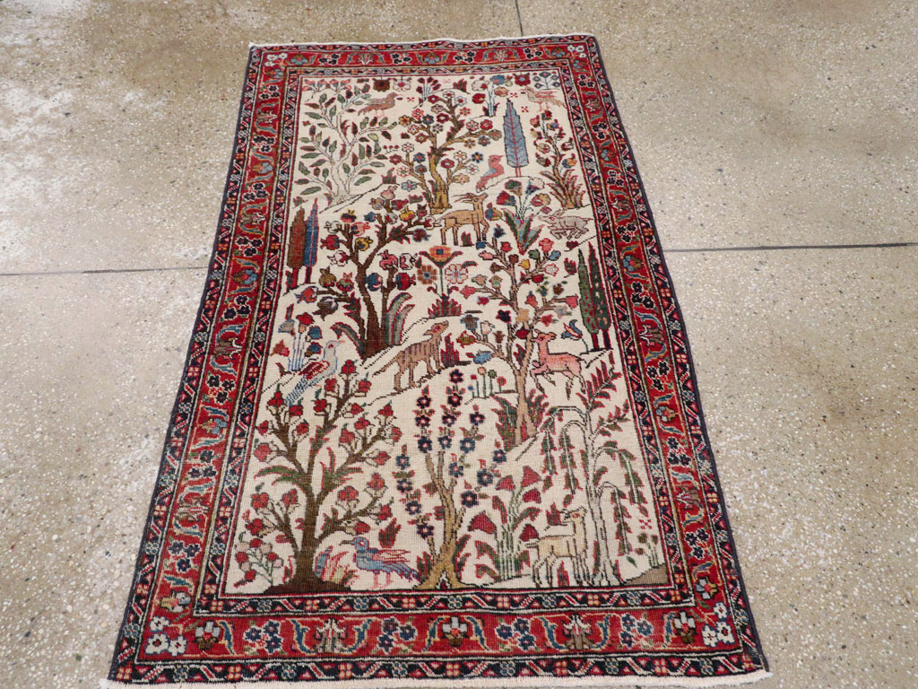 Vintage Persian Tabriz Pictorial Rug, No.21465 - Gss