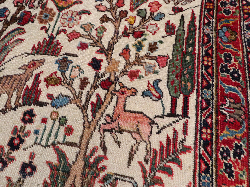 Vintage Persian Tabriz Pictorial Rug, No.21465 - Gss