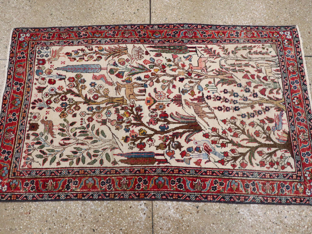 Vintage Persian Tabriz Pictorial Rug, No.21465 - Gss
