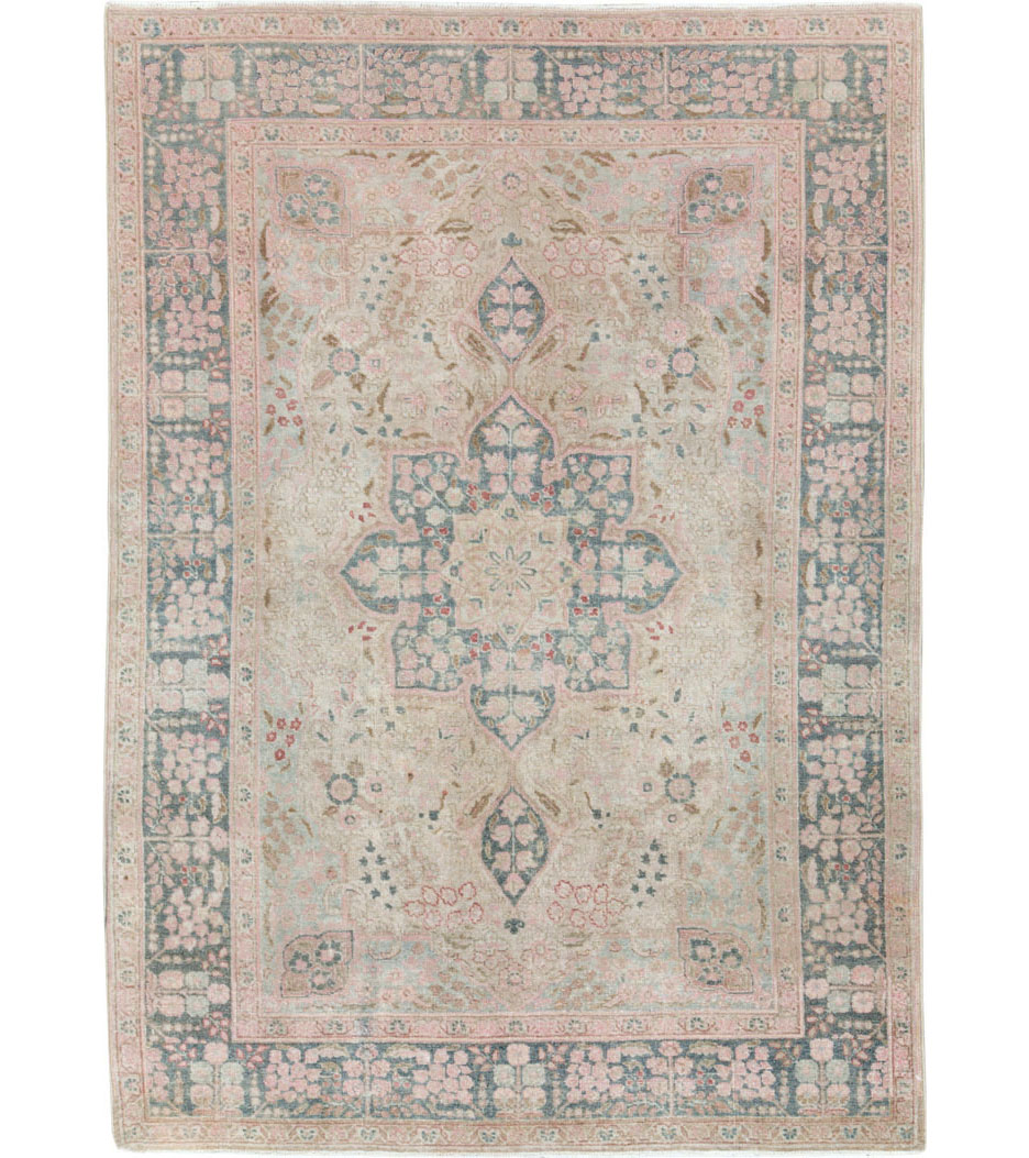 Vintage Persian Tabriz Accent Rug, No.21470 - Gss