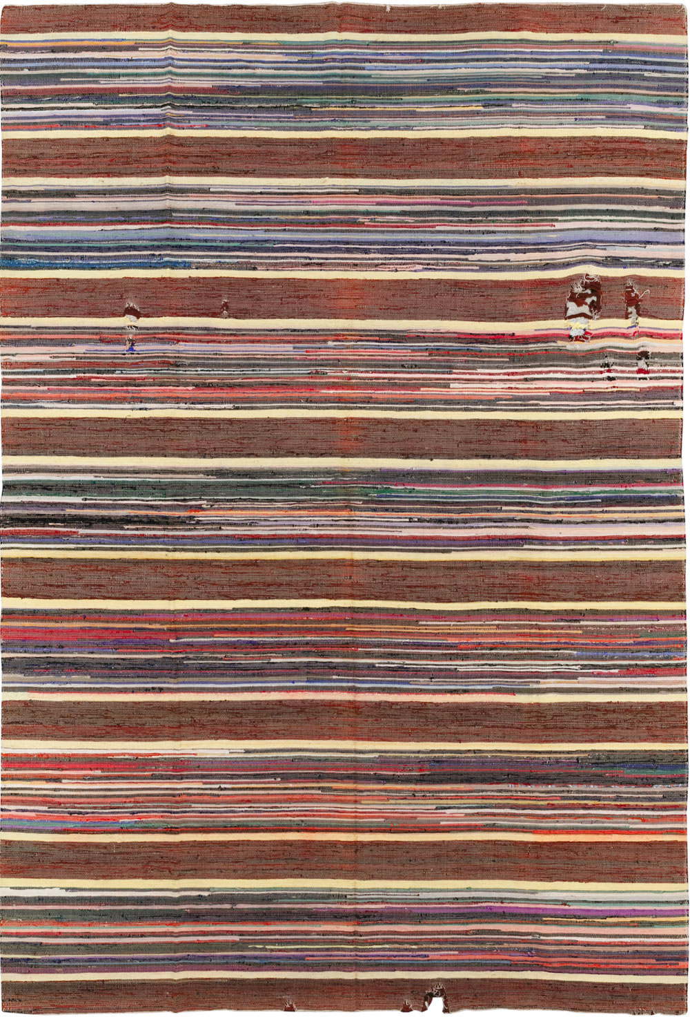 Vintage Distressed American Rag Rug, No.21479 - Gss