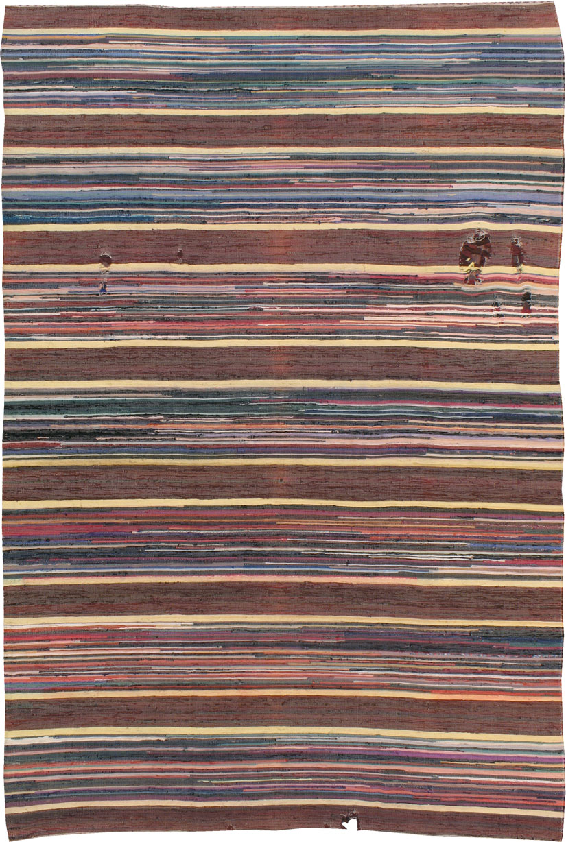 Vintage Distressed American Rag Rug, No.21479 - Gss