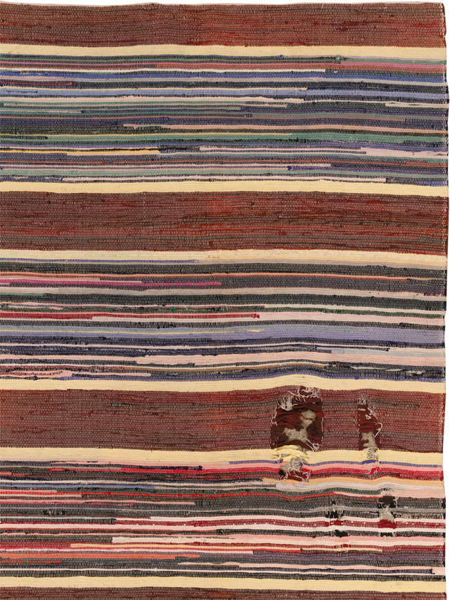 Vintage Distressed American Rag Rug, No.21479 - Gss