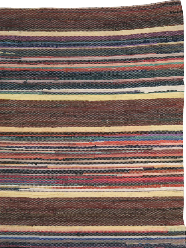 Vintage Distressed American Rag Rug, No.21479 - Gss