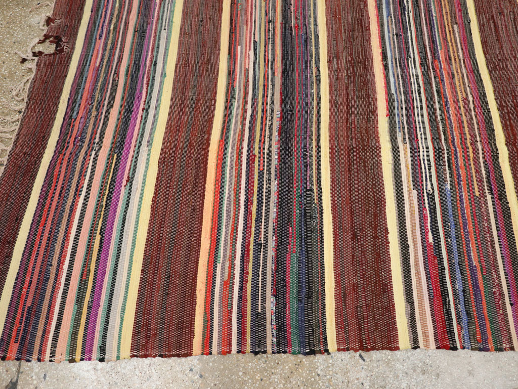 Vintage Distressed American Rag Rug, No.21479 - Gss
