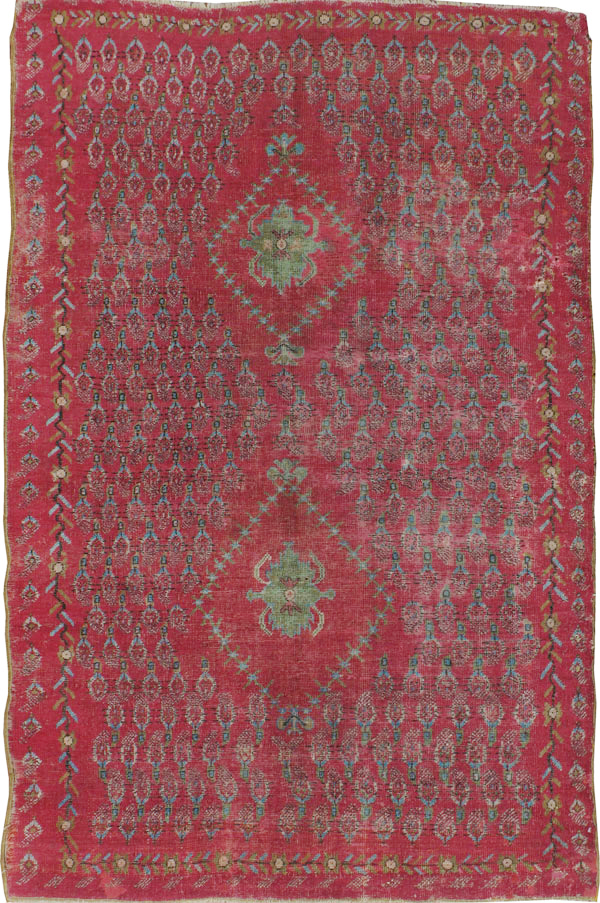 Antique Ghiordes Distressed Rug, No.21510 - Gss