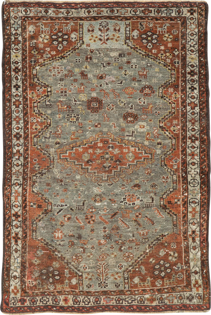 Antique Persian Khamseh Rug, No.21530 - Gss