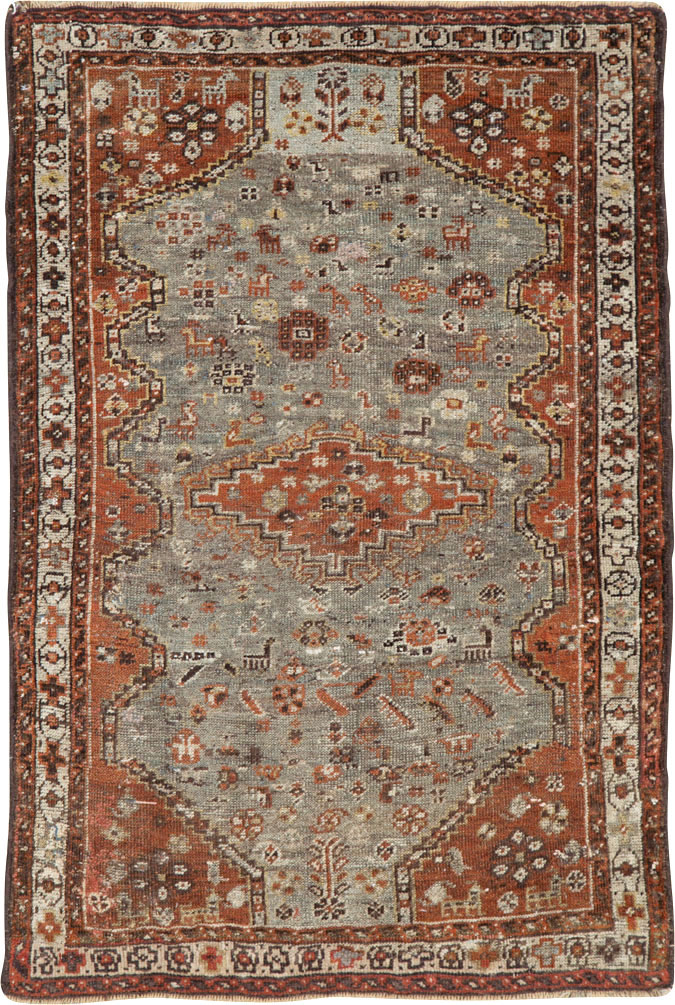 Antique Persian Khamseh Rug, No.21530 - Gss