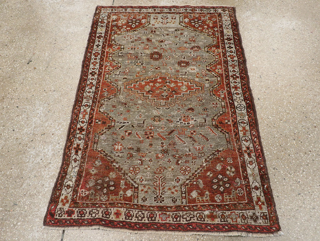 Antique Persian Khamseh Rug, No.21530 - Gss