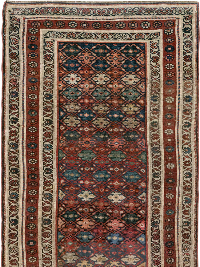 Antique Persian Kurdish Runner, No.21535 - Gss