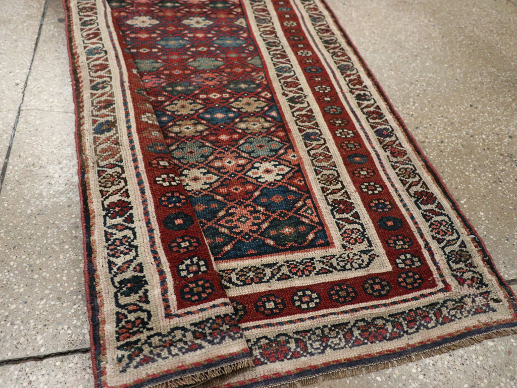 Antique Persian Kurdish Runner, No.21535 - Gss