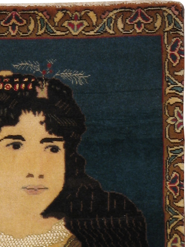 Vintage Persian Tabriz Pictorial Rug, No.21598 - Gss