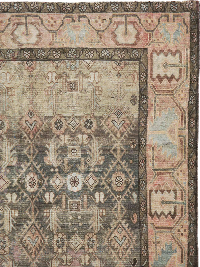 Vintage Persian Malayer Wide Gallery Runner, No.21602 - Gss