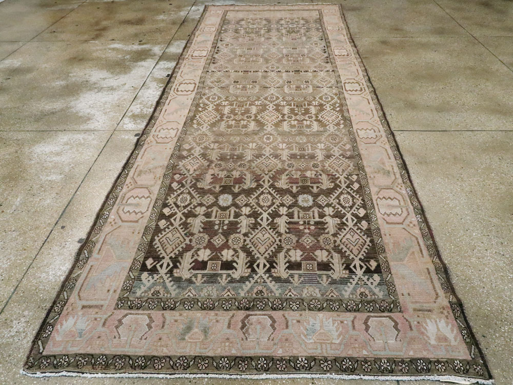 Vintage Persian Malayer Wide Gallery Runner, No.21602 - Gss