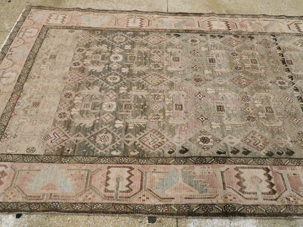 Vintage Persian Malayer Wide Gallery Runner, No.21602 - Gss