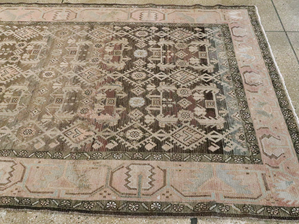 Vintage Persian Malayer Wide Gallery Runner, No.21602 - Gss