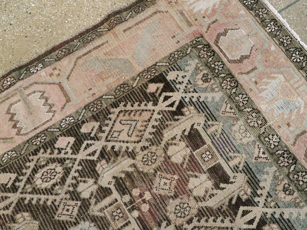 Vintage Persian Malayer Wide Gallery Runner, No.21602 - Gss